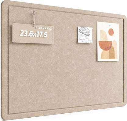 Fluxynara Bulletin Board, 23.6" x 17.5" Cork Board Alternative with 12 Safe Removable Adhesive Tabs, Foldable Felt Pin Board for Home Office, Classroom, Bedroom,Entryway for Walls—Sage
