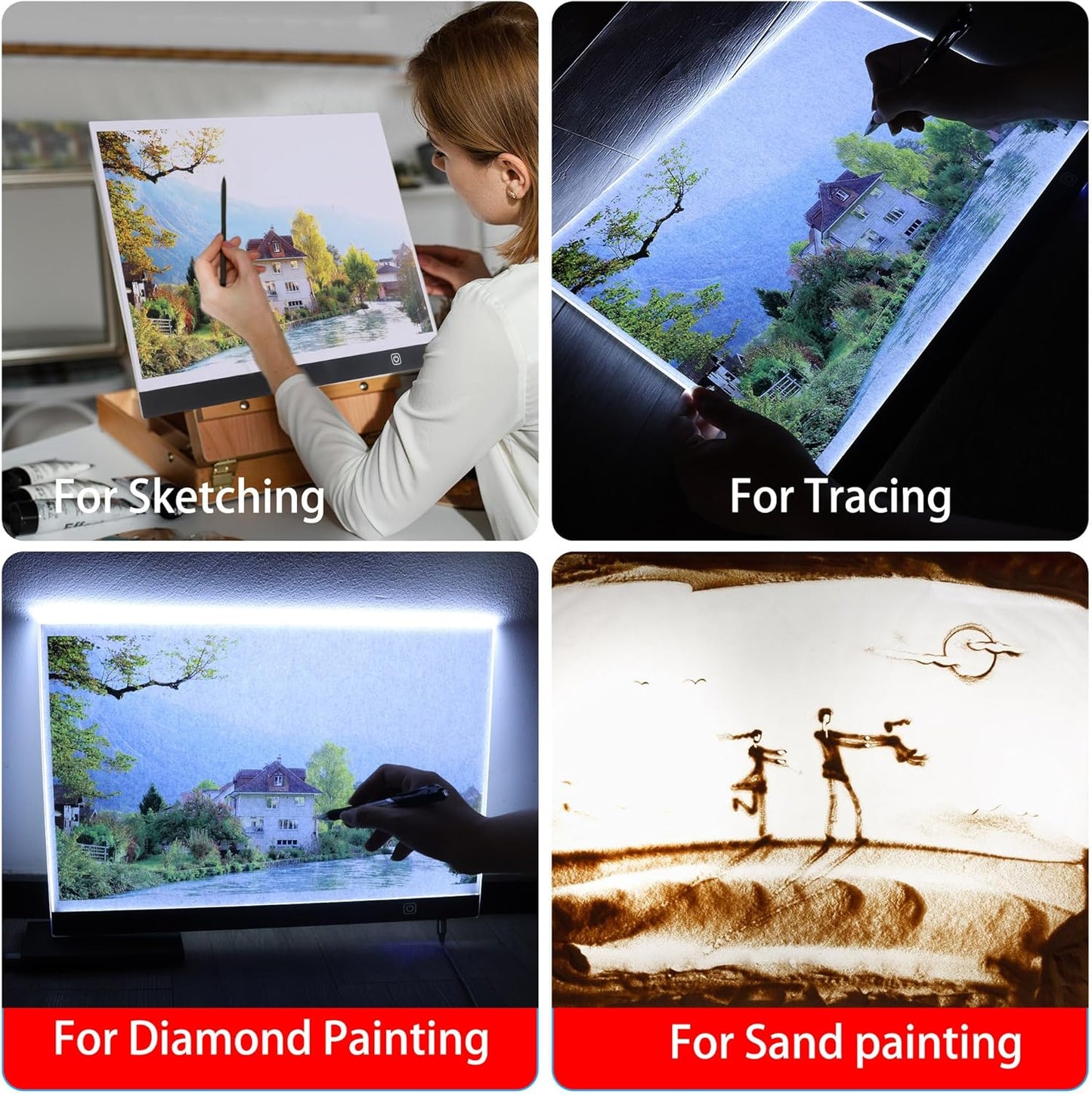 Mini A5 LED Light Box for Drawing and Tracing,A5 Diamond Art Painting Light Board,LED Copy Board Tracing Box,Light Pad
