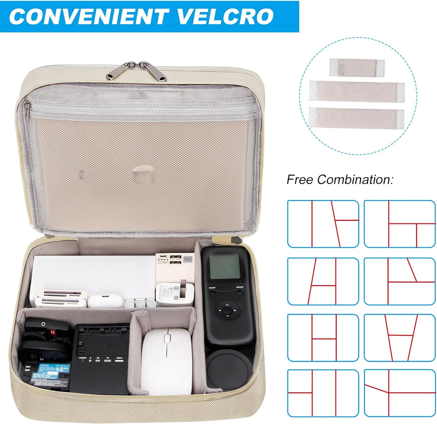 CILLA Electronics Organizer Travel, Travel Cord Organizer Case, Compact Electronics Accessories Bag for Cable, Cord, Charger, Phone
