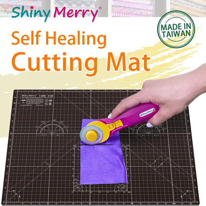 Self Healing Cutting Mat A3 12"x18" – Double Sided 5-Ply Craft Mat for Sewing, Quilting, Fabric, Scrapbooking – Pink/Purple