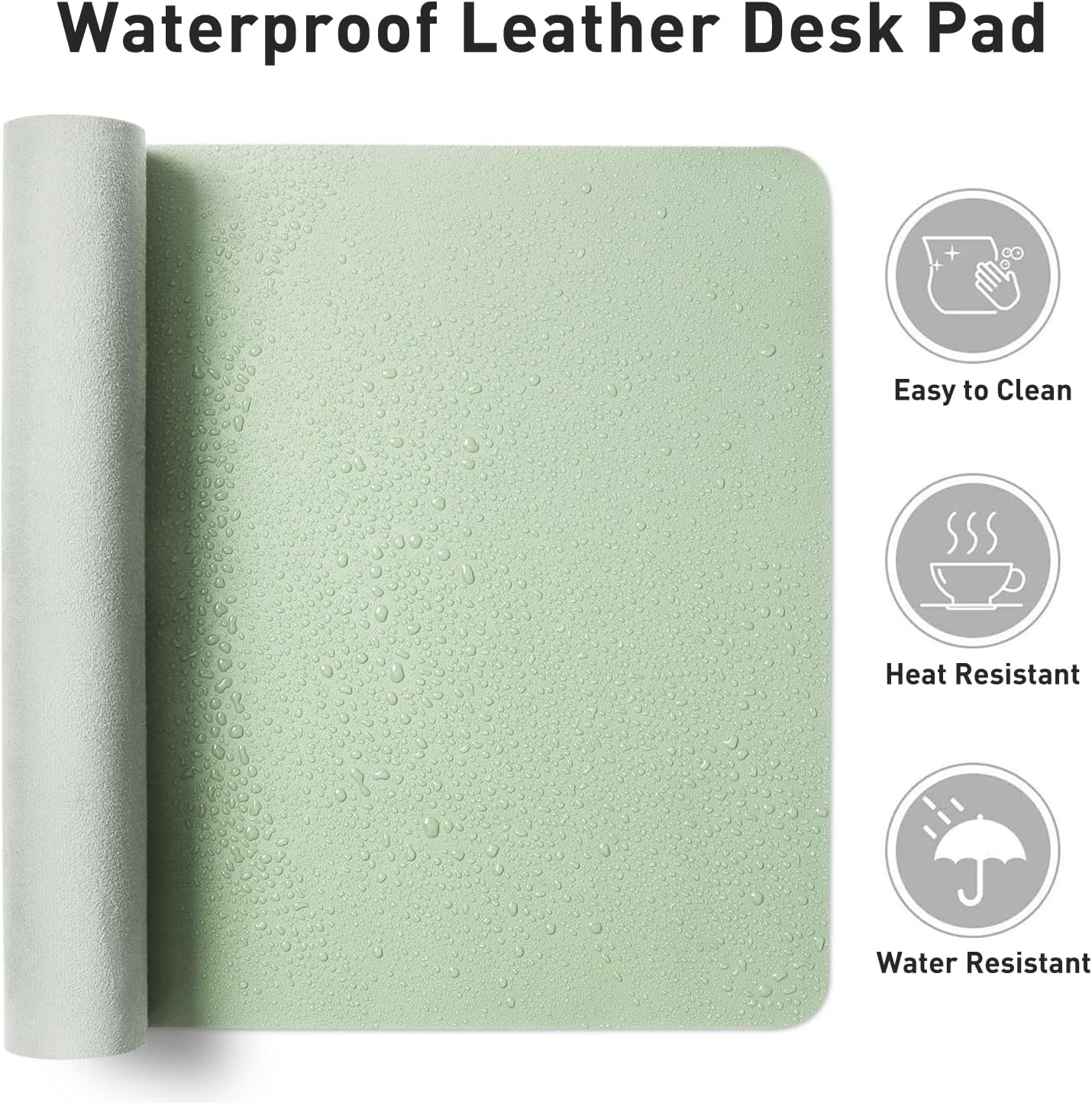 Aothia Leather Desk Pad Protector, Mouse Pad, Office Desk Mat, Non-Slip PU Leather Desk Blotter, Laptop Desk Pad, Waterproof Desk Writing Pad for Office and Home (Black,36" x 17") - Colors A