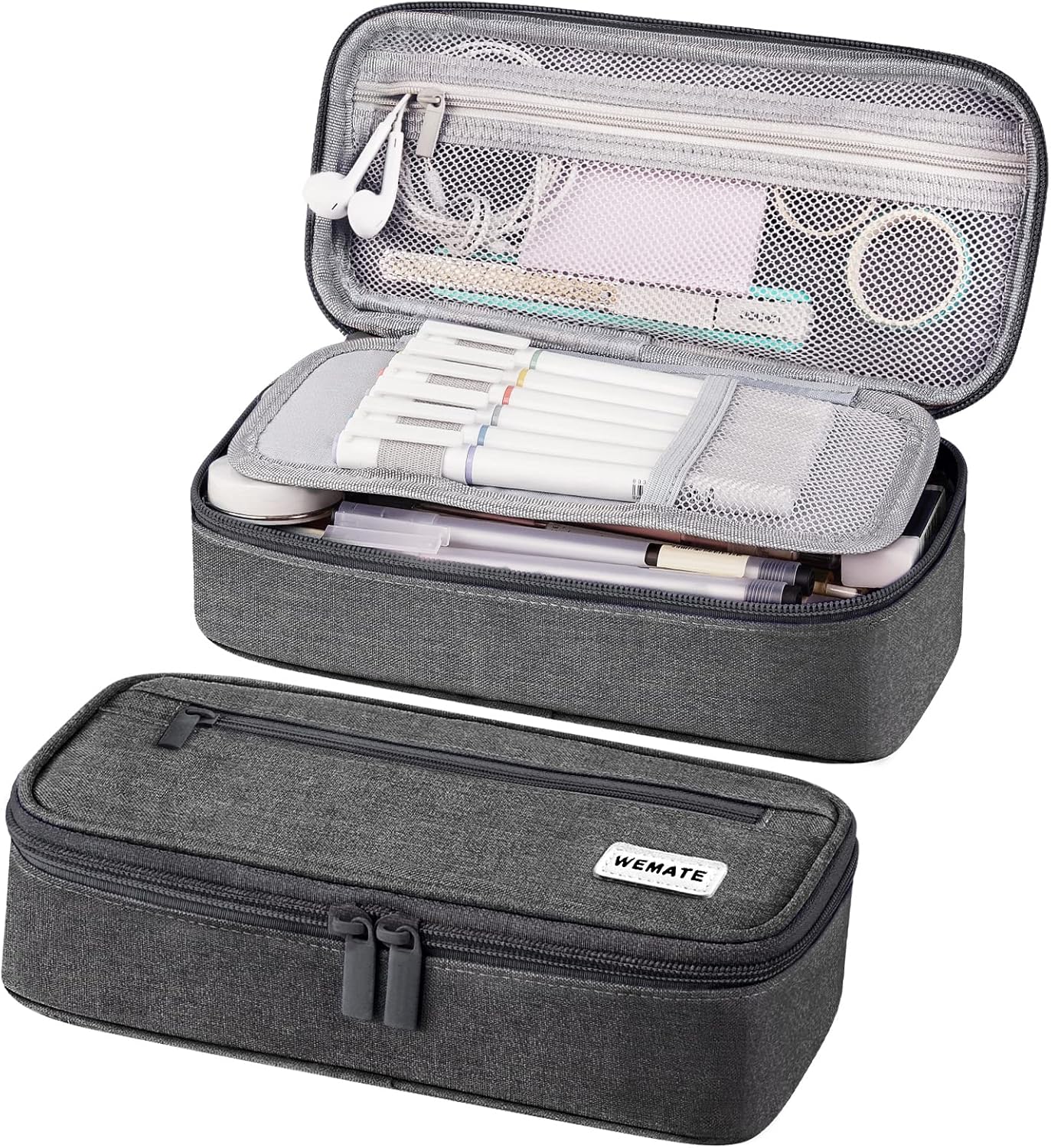WEMATE Pencil Case, Large Storage Organizer, Makeup Bag, Teacher Must - have, Big Pencil Pouch, Marker Case for College