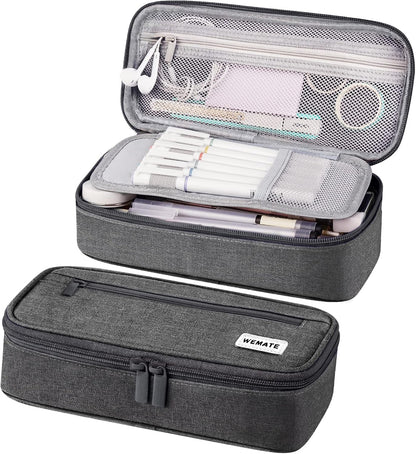 WEMATE Pencil Case, Large Storage Organizer, Makeup Bag, Teacher Must - have, Big Pencil Pouch, Marker Case for College