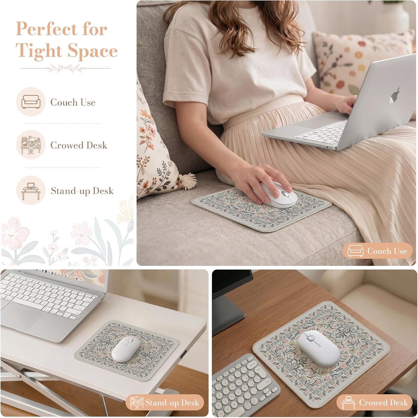 iCasso Desk Mat for Keyboard and Mouse, Large Mouse Pad, Desk Pad Mat, Anti-Slip Big Mousepad with Stitched Edges for Computer Desktop(Deep Green)