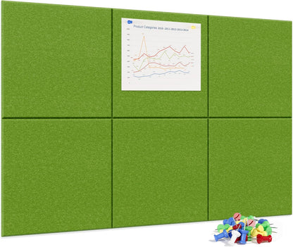 Neatsure Large Cork Board for Wall, Black Felt Bulletin Board with Pushpins, 36" x 24" 6 Panels Wall Tiles, Tack Push Pin Boards for Office