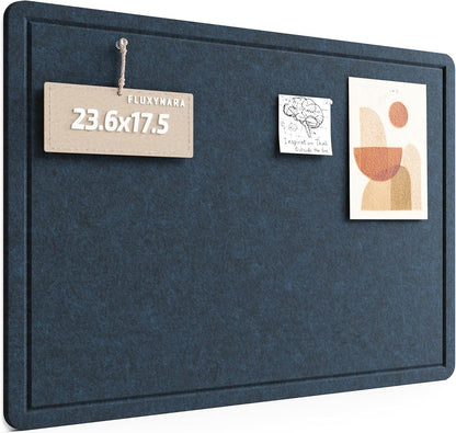 Fluxynara Bulletin Board, 23.6" x 17.5" Cork Board Alternative with 12 Safe Removable Adhesive Tabs, Foldable Felt Pin Board for Home Office, Classroom, Bedroom,Entryway for Walls—Sage