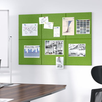 Neatsure Large Cork Board for Wall, Black Felt Bulletin Board with Pushpins, 36" x 24" 6 Panels Wall Tiles, Tack Push Pin Boards for Office