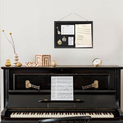 DAHAPYBOO Cork Board with Linen White,Bulletin Board 17"x12" Hanging Corkboards for Office Home School Message Board or Vision Board Decoration.