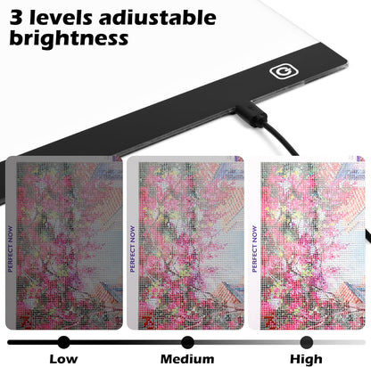 Diamond Painting Storage Accessories Kit with A3 LED Light Pad, Bead Organizers, Drill Pens, Storage Boxes, and Tools for Adult