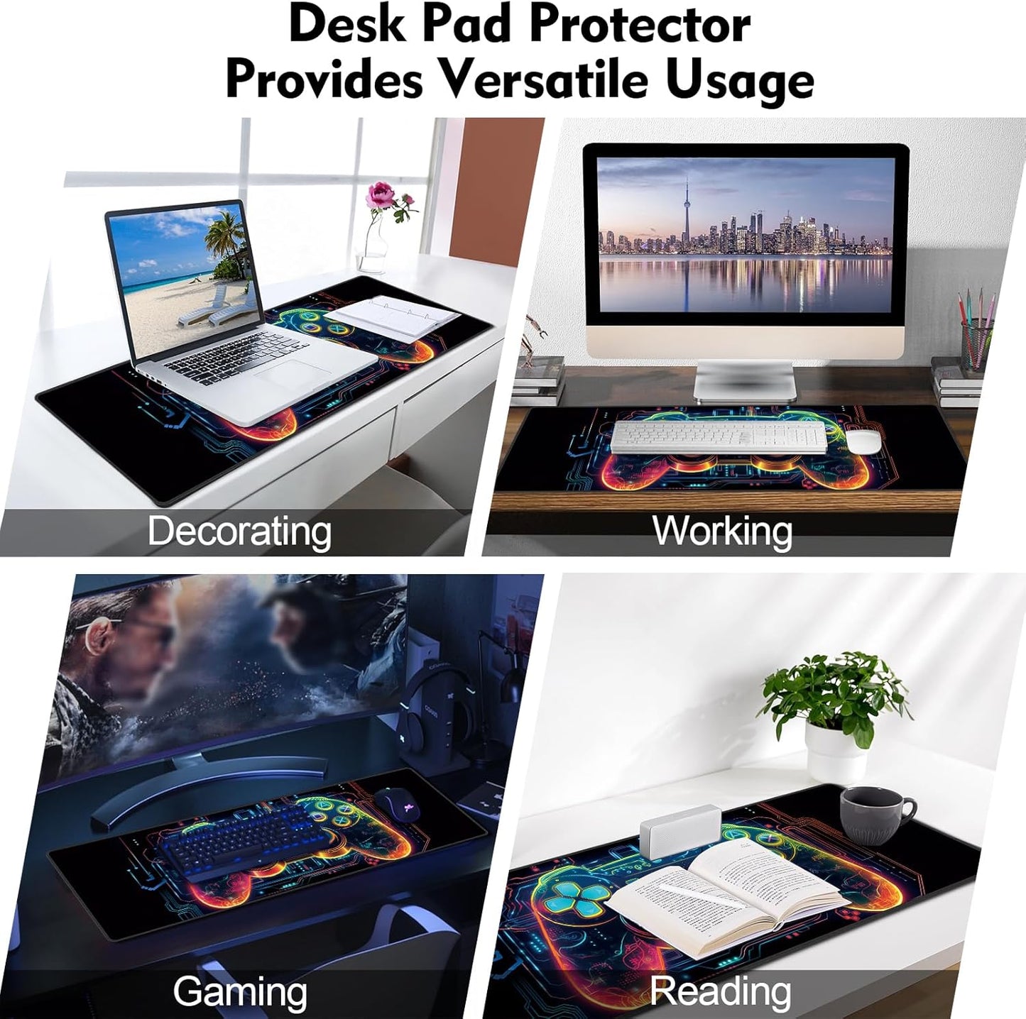 Galdas Mouse Pad For Gaming,Forest Background Pattern XXL XL Large Mouse Mat Long Extended MousePad Desk Mat Non-Slip Rubber Mice Pads Stitched Edges Thin (31.5 x 11.8 x 0.12 Inches) Tree