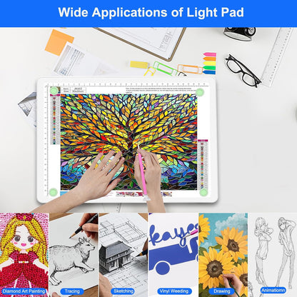 Elice Rechargeable A3 Light Pad for Diamond Painting, Magnetic LED Light Board with Physical Button, Super Bright Diamond Art Light Pad, Ultra-Thin Light Box for Tracing, Weeding Vinyl, Artists -Black