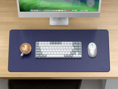 Satechi Vegan Leather Desk Mat, Large Mouse Pad Scratch and Water Resistant, Easy to Clean, Desk Pad for Office and Home, 26.8” x 12.4” x 0.1” - Black
