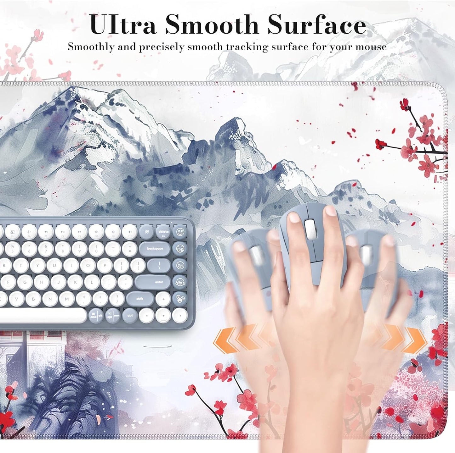 iCasso Desk Cover Mat, Office Mouse Pad, Desk Protector Mat, Extra Large Matt for Desktop,Anti-Slip XXL Big Mousepad with Stitched Edges for Computer Keyboard Retro Black - Colors B