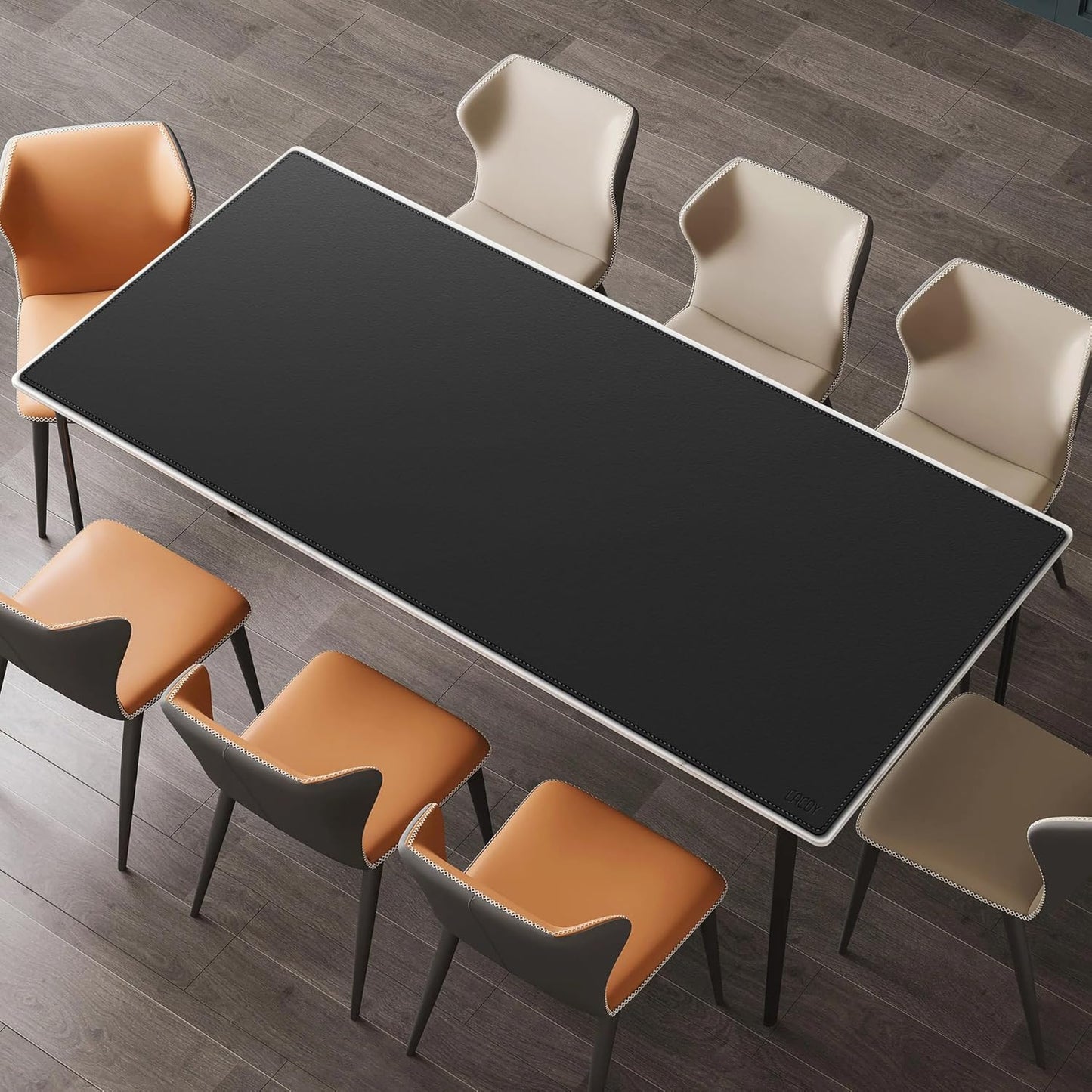 Cacoy 36" x 20" Leather Desk Mat for Home Office, Extra Large PU Leather Desk Pad Blotters, Waterproof Computer Keyboard Mat, Extended Gaming Mouse Pad, Desk Protector for Desktop and PC Laptop, Black