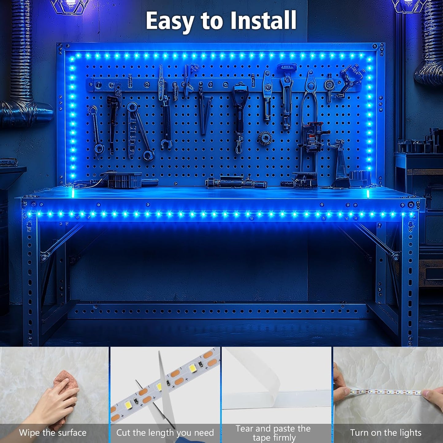 echosari Strip Lights USB 5V, 9.8Ft 180 LED Strip Lights Cuttable 2835 SMD Super Bright with Self-Adhesive DIY for Cabinet Photo Frames Desks Monitor Shelves Decor (Green)