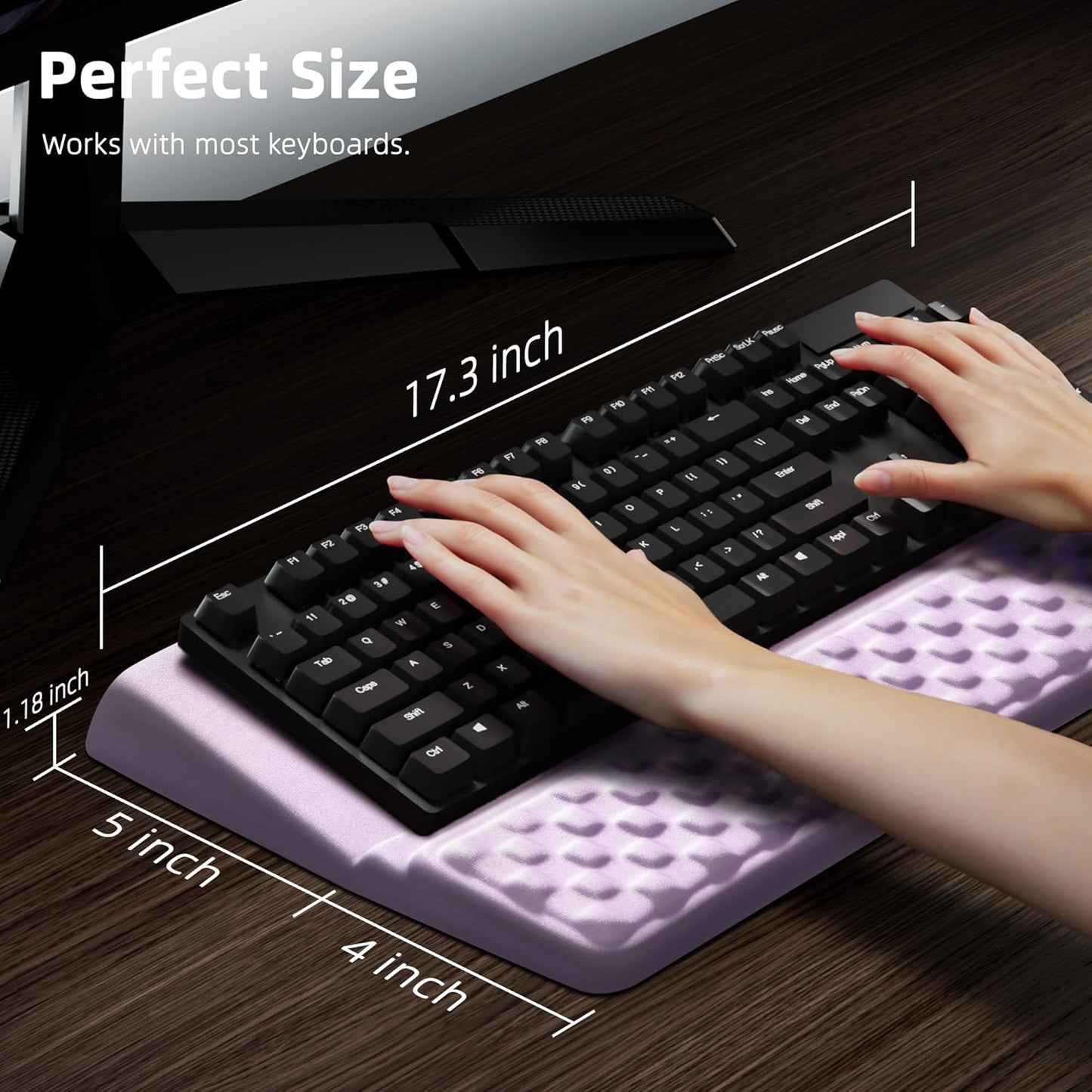 Ospelelf Tilt Keyboard Stand with Wrist Rest, Comfy Ergonomic Keyboard Riser Holder for Office Home