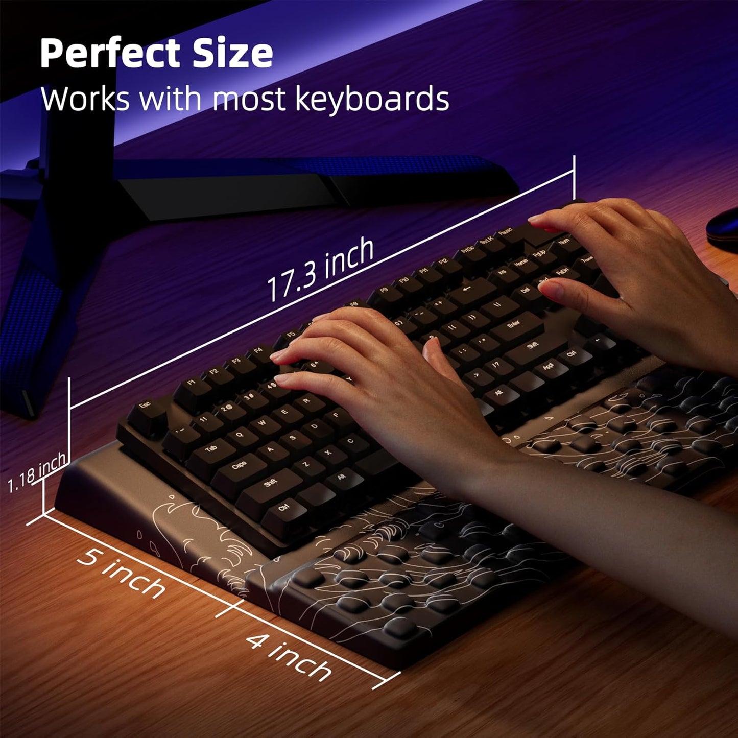 Ospelelf Tilt Keyboard Stand with Wrist Rest, Comfy Ergonomic Keyboard Riser Holder for Office Home