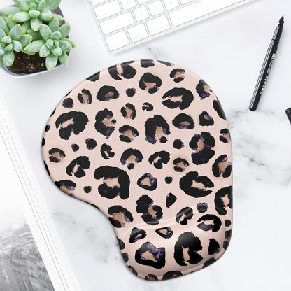 ITNRSIIET Ergonomic Mouse Pad with Gel Wrist Support Wrist Rest Smooth Surface Non-Slip PU Base Comfortable Office Supplies Pain Relief, 9.5 x 8 inches, Beach