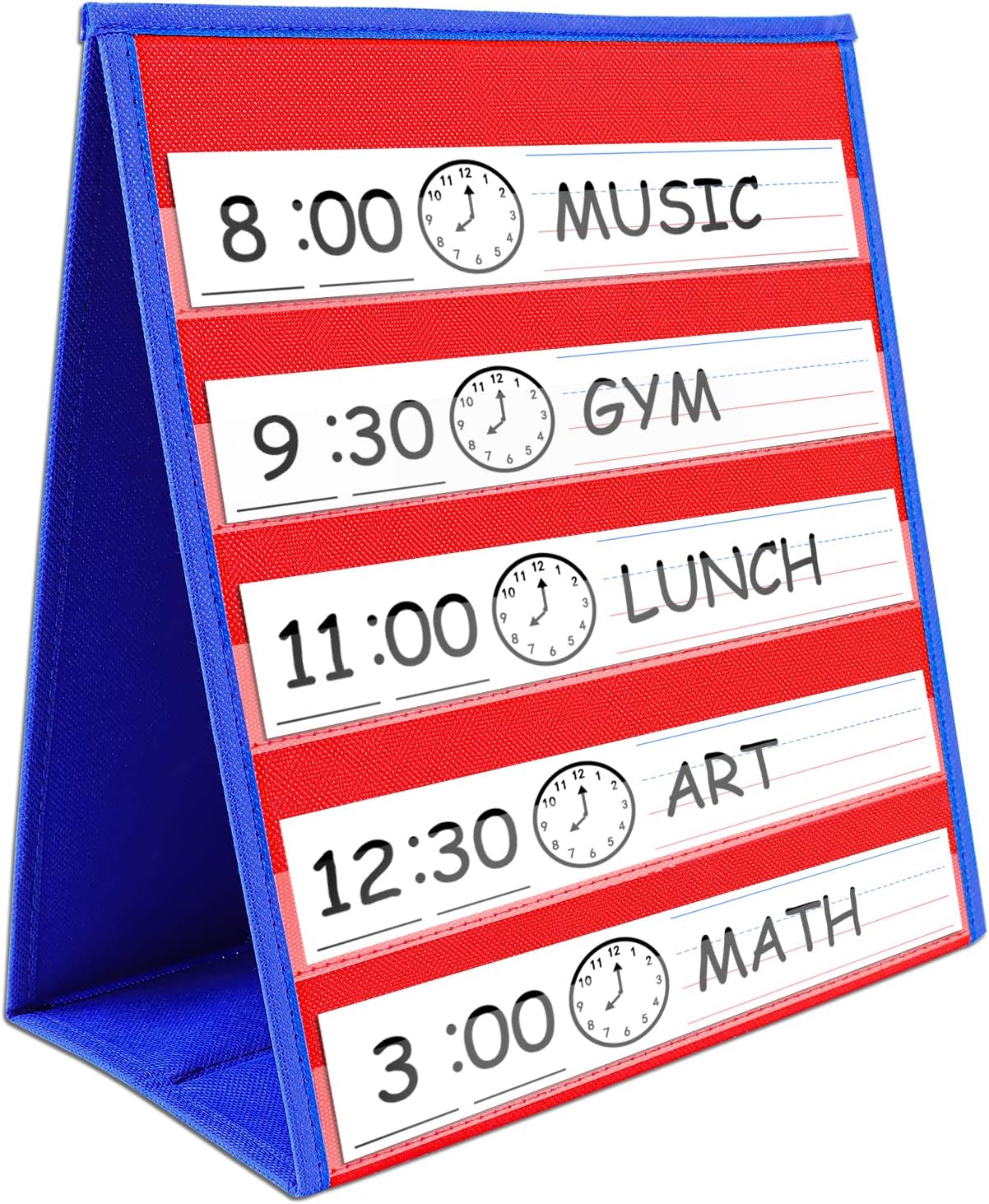 EAMAY Magnetic Desktop Tabletop Stands Pocket Chart Foldable Small Dry Erase Board Classroom Tool for Kids Education (12W*15L, Magnetic)
