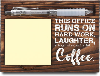 Inspirational Motivational Gifts, Encourage Gifts, Recovery Gifts, Little Reminders Sticky Note Holder, Post-it Note Dispenser for Desk, Wooden Post-it Note & Pen Holder 6.5" x 4.7" - FTA121