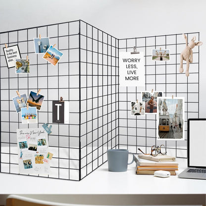Grid Wall Panels 3 Pcs, Commercial Grade Gridwall Panels, Metal Grid Wall Panel Display Stand, You Can DIY 6 Pack 2'x3' or 3 Pack 2'x6' (Black)