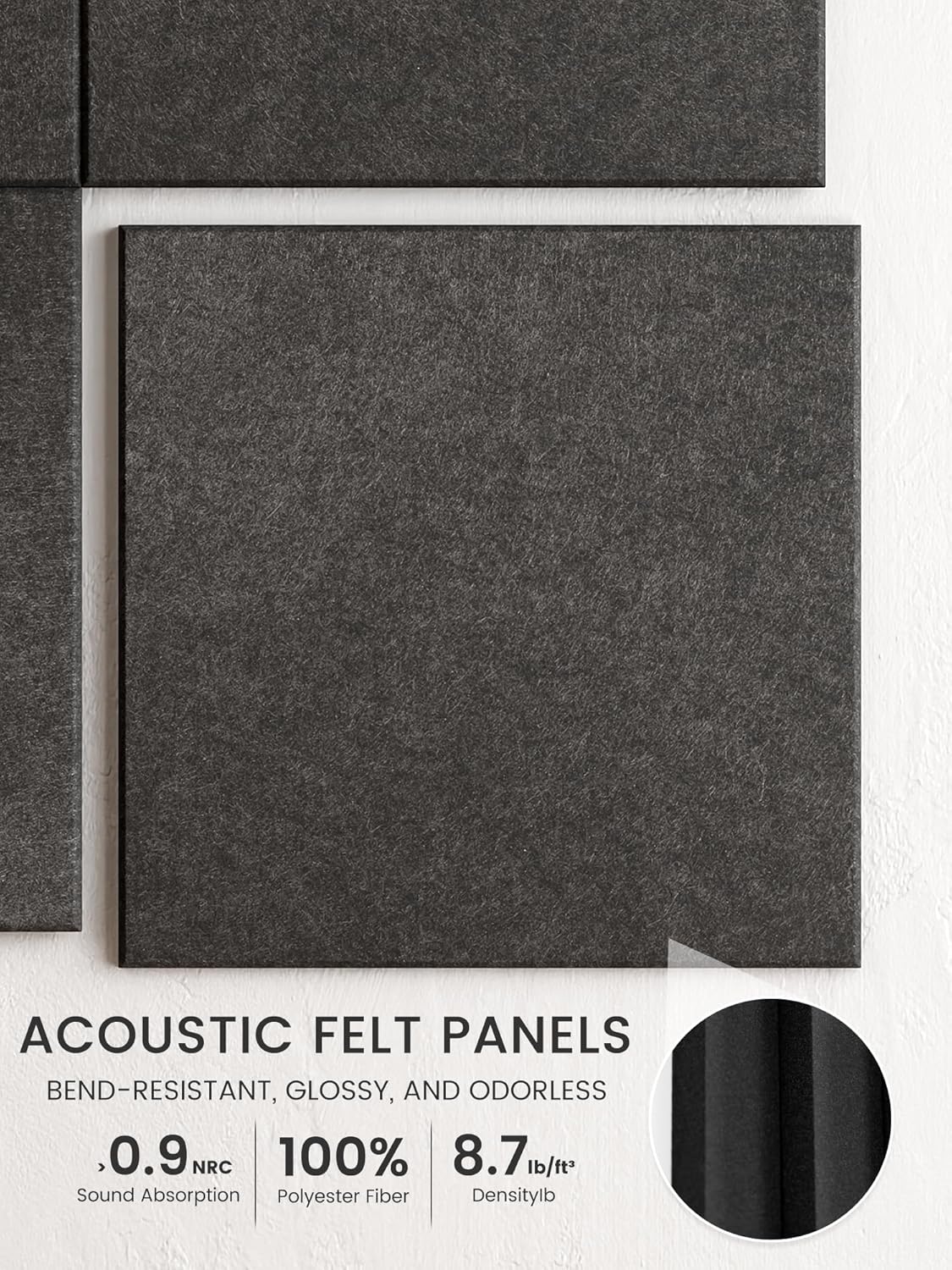 Bumusty Large Cork Board Alternative-48 x 36" Felt Bulletin Board Tiles, with 30 Pushpins, 70 Adhesive Tabs, Bold-Stripe 12-Pack, Cork Boards for Office Push Pin Board Felt Board-Carbon Blue
