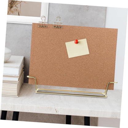 STOBOK 12X8.66 Inch Cork Board with Stand and Frame Small Desktop Bulletin Board for Office Message Photo Display Reusable Pin