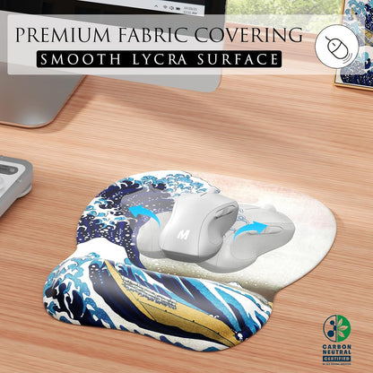 MROCO Ergonomic Mouse Pad with Gel Wrist Rest, Smooth Wrist Support Surface, Non-Slip PU Base for Pain Relief, Comfortable Mousepad for Computer, Laptop, Office & Home, 9.4 x 8.1 in, Black