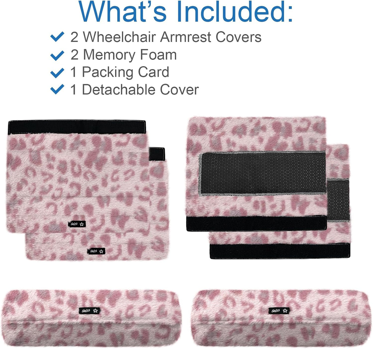 SPRING SEAON Wheelchair Armrest Covers 2 Pack Soft Memory Foam Wheelchair armrest Pads Wicking Washable for Office Transport Chair (Black)