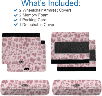 SPRING SEAON Wheelchair Armrest Covers 2 Pack Soft Memory Foam Wheelchair armrest Pads Wicking Washable for Office Transport Chair (Black)