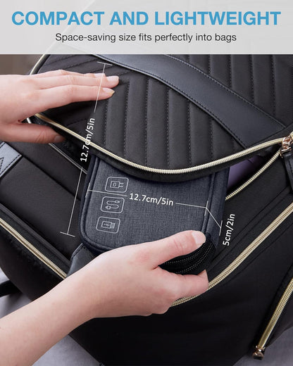 BAGSMART Cord Organizer Travel Cable Organizer Bag Tech Electronic Organizer Travel Case, Travel Essentials for Charger, Cable, Phone, Flash drive, Single Layer - Black