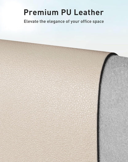 Aothia Leather Desk Pad Protector, Mouse Pad, Office Desk Mat, Non-Slip PU Leather Desk Blotter, Laptop Desk Pad, Waterproof Desk Writing Pad for Office and Home (Brown,23.6" x 13.7") - Colors A