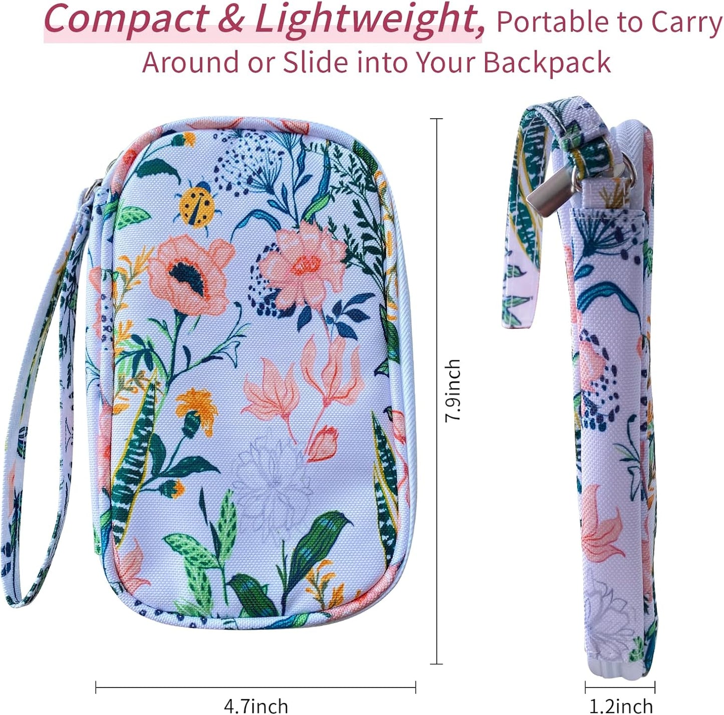 Electronics Organizer Travel Case, Cable Organizer Travel Essentials Tech Pouch,Suitable for Charger, Cable, Phone，Flash Drive,Bohemian leaves