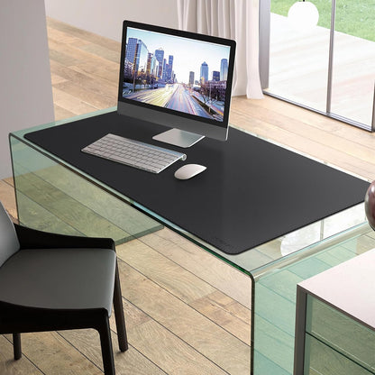 Mydours 40" x 20" Extra Large Desk Mat, PU Leather & Cork Desk Pad, Large XXL Desk Mouse Pad for Workstation, Office, Home, Computer Desk Mat with Keyboard & Mouse (Black)