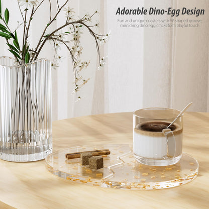 Acrylic Coaster Decorative Plates, Irregular Bar Drink Coaster, Clear Cloud Shape Coffee Cup Coaster, Perfect for Tabletop Protection and Accessories Display.(Gold)