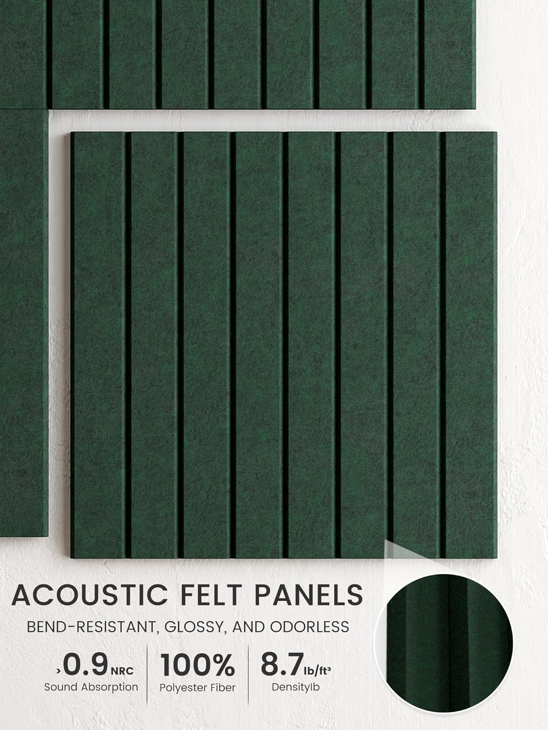 Bumusty Large Cork Board Alternative-48 x 36" Felt Bulletin Board Tiles, with 30 Pushpins, 70 Adhesive Tabs, Fine-Stripe 12-Pack, Cork Boards for Office Push Pin Board Felt Board-Oatmeal