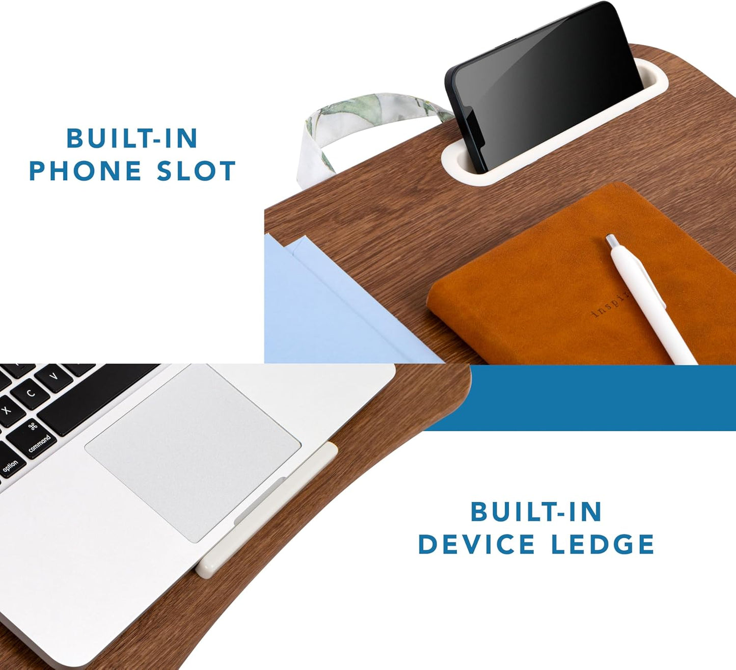 LAPGEAR Designer Lap Desk with Phone Holder and Device Ledge - Arrow Stripes - Fits up to 15.6 Inch Laptops - Style No. 45411