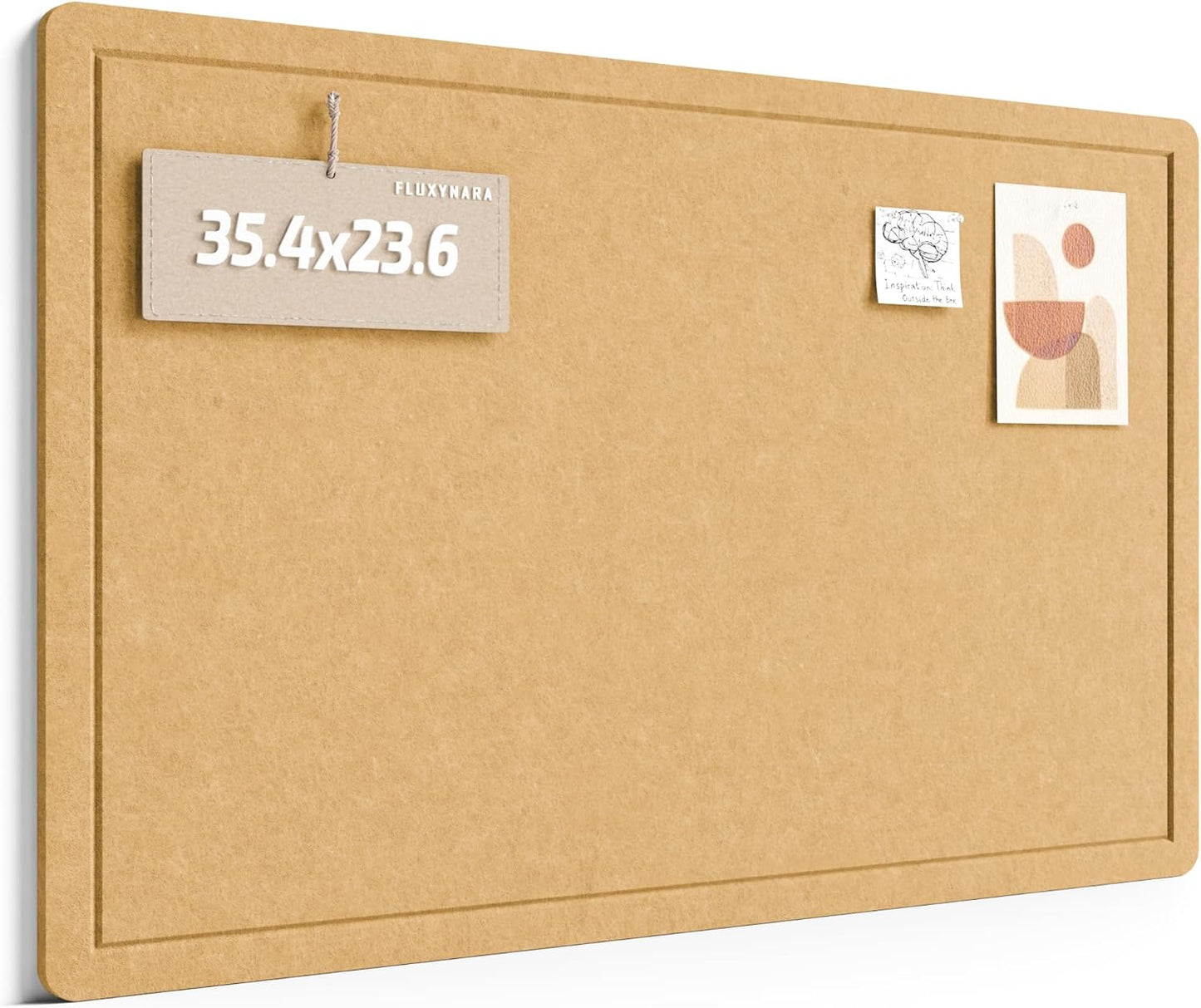 Fluxynara Bulletin Board, 23.6" x 17.5" Cork Board Alternative with 12 Safe Removable Adhesive Tabs, Foldable Felt Pin Board for Home Office, Classroom, Bedroom,Entryway for Walls—Sage