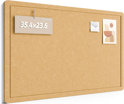 Fluxynara Bulletin Board, 23.6" x 17.5" Cork Board Alternative with 12 Safe Removable Adhesive Tabs, Foldable Felt Pin Board for Home Office, Classroom, Bedroom,Entryway for Walls—Sage