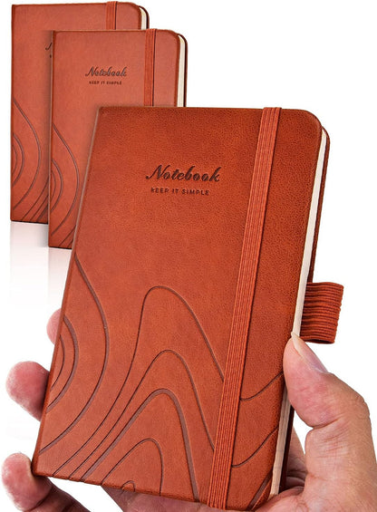 AISBUGUR Pocket Notebook, Small Notebook, 2-Pack Total 320 Pages,3.7" x 5.7" Pocket Notebook (2 Pack, Black1)