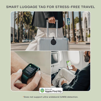 Satechi FindAll Smart Luggage Tag with Find My, TSA-Friendly, Airport Tracking, Left-Behind Alerts, Loud Audible Chime, Wireless Rechargeable, Works with iPhone, iPad, Mac – Desert Rose