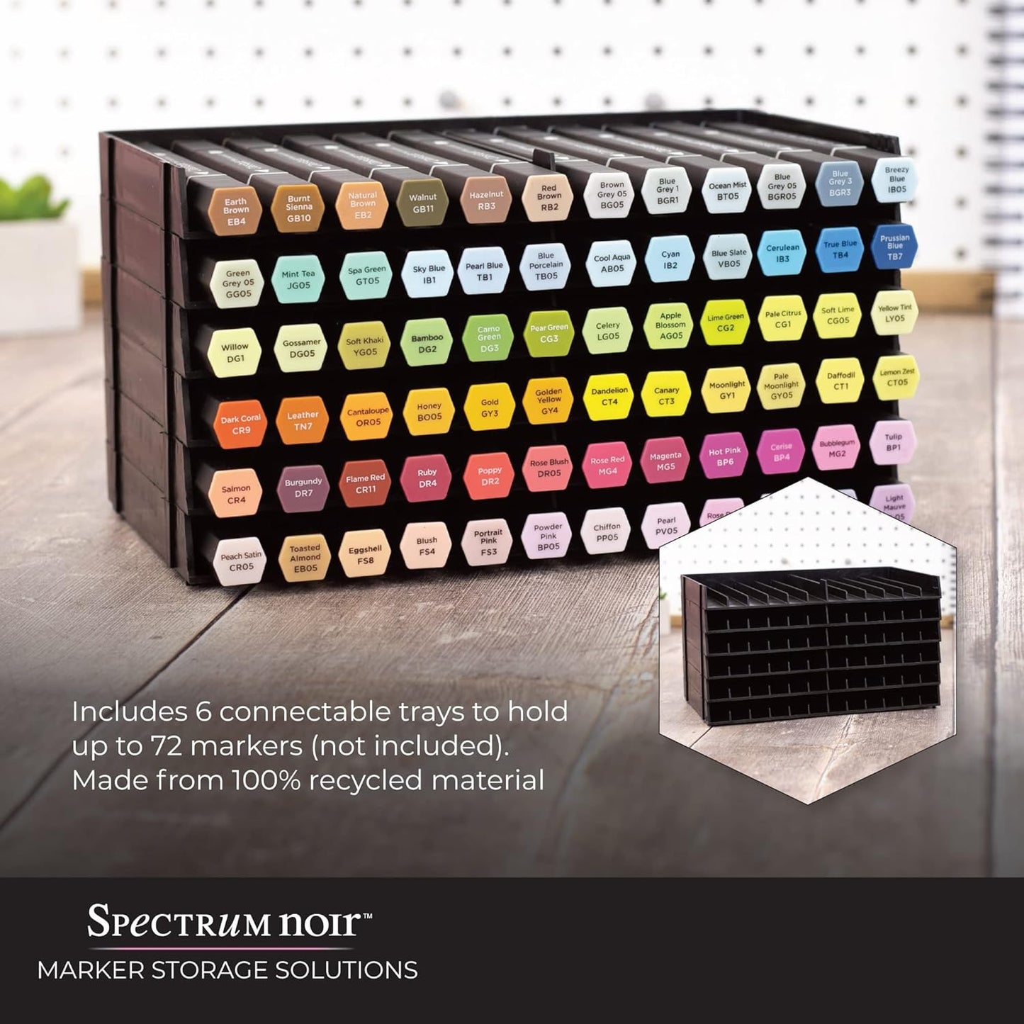 Crafter's Companion SPECN-6 Spectrum Noir Marker Storage Trays, 6/Pack,Black
