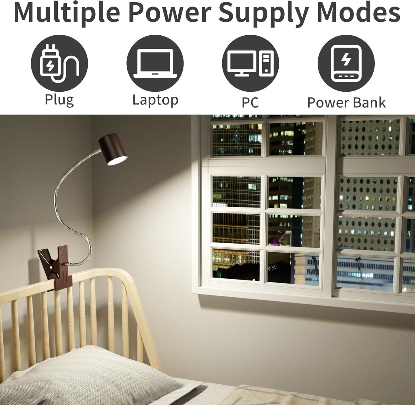 Dott Arts Desk Lamp,USB Clip On Light,Book Lights for Reading at Night,3 Color Modes,10 Brightness Clamp Lights,360° Gooseneck LED Reading Light for Books in Bed,Eye-Care for Home Office,Headboards