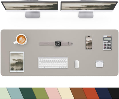 Leather Desk Pad Protector, Office Desk Mat, Large Mouse Pad, Non-Slip PU Leather Desk Blotter, Laptop Desk Pad Desk Accessories for Office and Home (Black, 40" x 17")