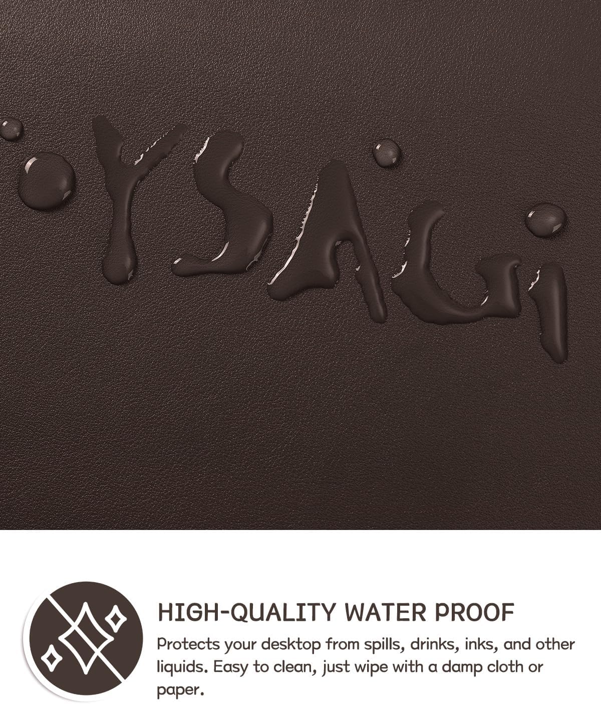 YSAGi Non-Slip Leather Desk Pad, Waterproof Laptop Computer Desk Keyboard Mat, Table Protector Blotter Mat, Large Mouse Pad for Office/Work/Home/Decor(Black, 31.5" x 15.7")