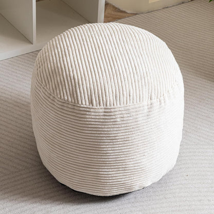 HIGOGOGO Round Stuffed Pouf Ottoman, Corduroy Poufs with Foam Chunk Filling, Furry and Fluffy Pouf Foot Stool Storage Ottoman, 20 X 15 Floor Poufs Foot Rest for Living Room, Dark Grey