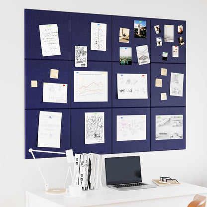 Neatsure Large Cork Board for Wall, Black Felt Bulletin Board with Pushpins, 36" x 24" 6 Panels Wall Tiles, Tack Push Pin Boards for Office
