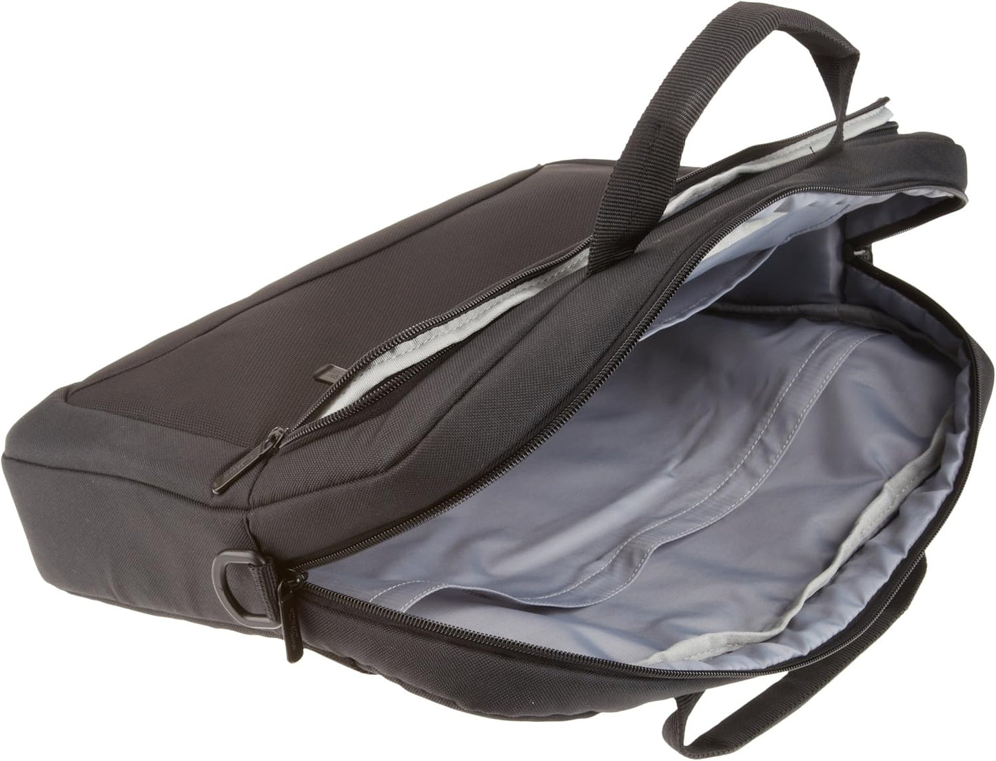 Amazon Basics Laptop Tablet Carrying Case with Shoulder Strap and Grab Handles, 14-inch, Black, Compartments for Storage