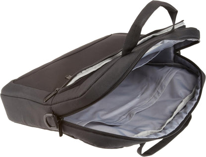 Amazon Basics Laptop Tablet Carrying Case with Shoulder Strap and Grab Handles, 14-inch, Black, Compartments for Storage