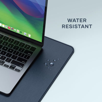 Satechi Vegan Leather Desk Mat, Large Mouse Pad Scratch and Water Resistant, Easy to Clean, Desk Pad for Office and Home, 26.8” x 12.4” x 0.1” - Black